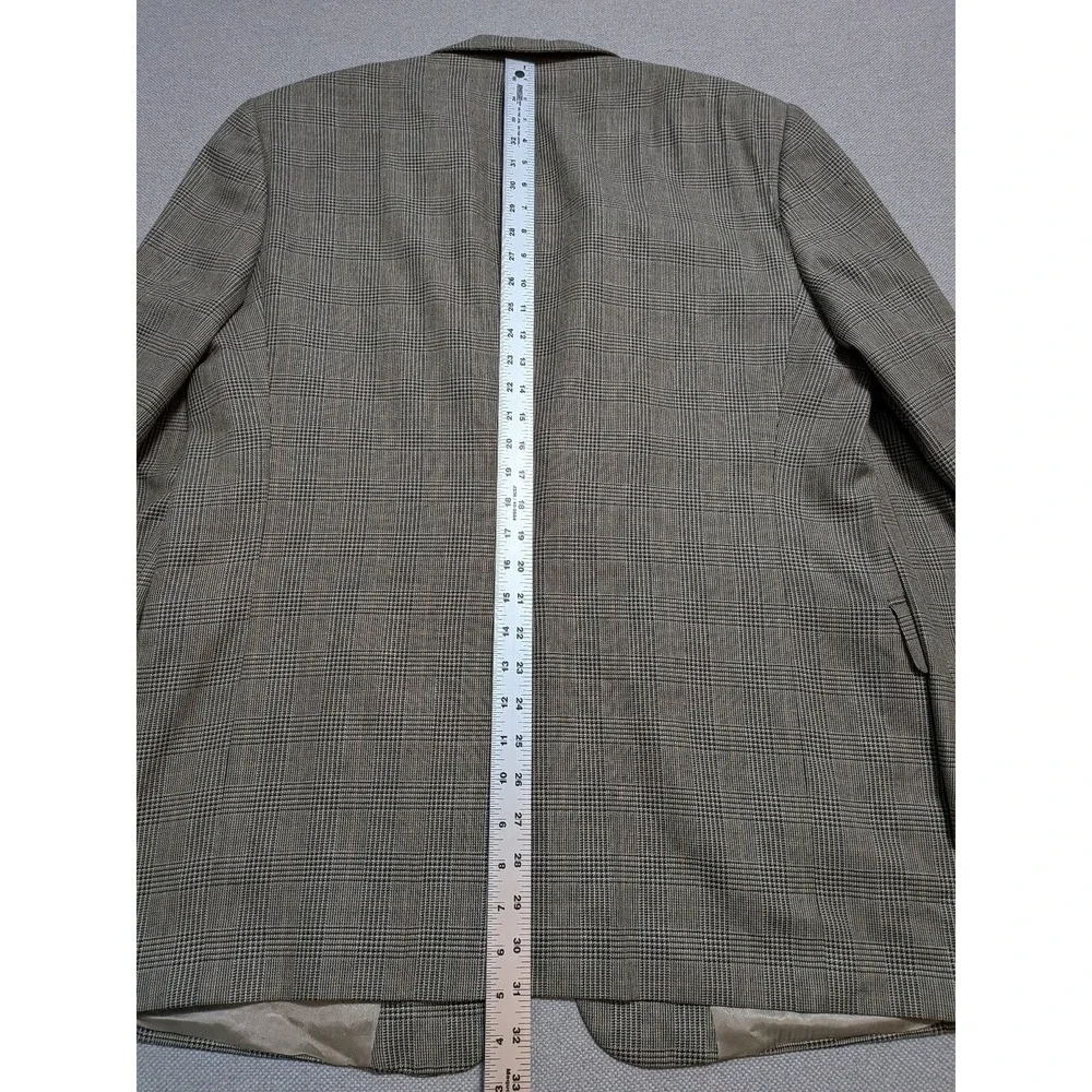 Hart Schaffner Marx Men's 42R Blazer Brown Plaid Wool Jacket Coat Made in USA